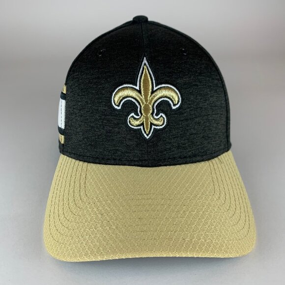 New Orleans Saints NFL Gray Gold New Era 39Thirty Stretch Fitted Hat Mens M/L - Picture 2 of 6